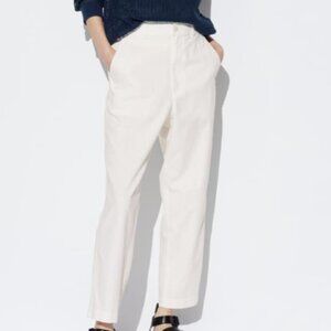 Uniqlo Off-White Linen Cotton Tapered Pants Medium